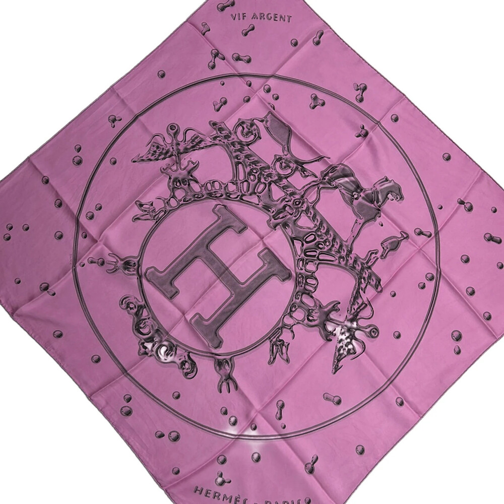 Hermes Carre 90 Pink Silk Scarf #359105H63B